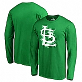 Men's St. Louis Cardinals Fanatics Branded Kelly Green St. Patrick's Day White Logo Long Sleeve T-Shirt,baseball caps,new era cap wholesale,wholesale hats